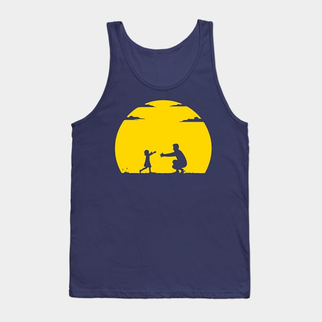 silhouette father and daughter Tank Top by Spring Moon